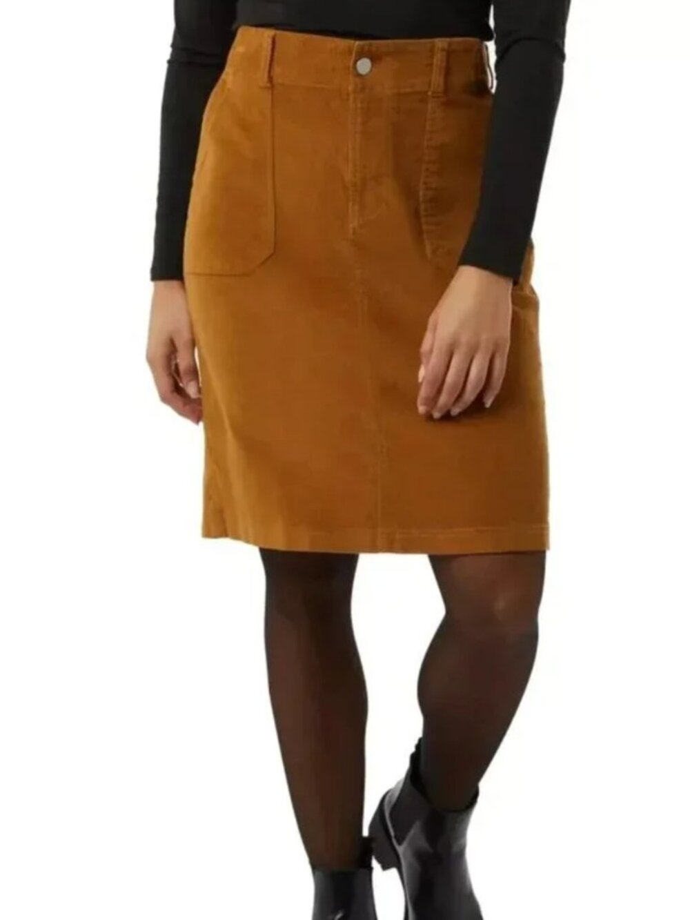 32 Degrees Women's Yellow (Golden Tan) Corduroy Skirt